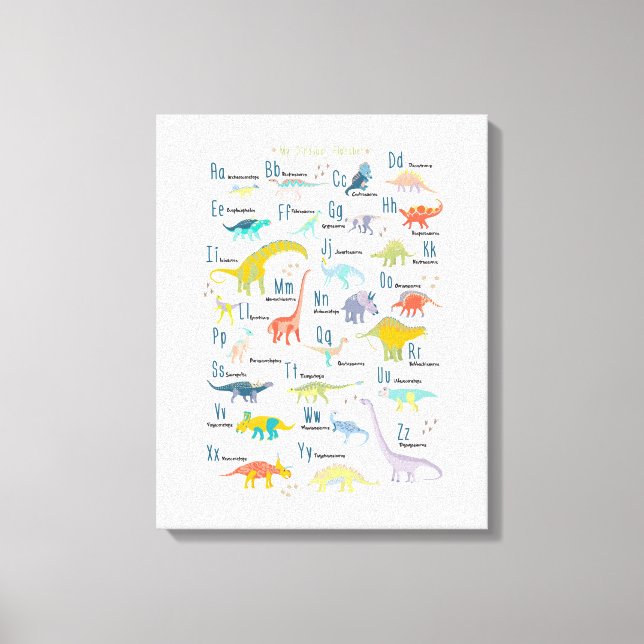 Lienzo Mi alfabeto dinosaurio (Anverso)