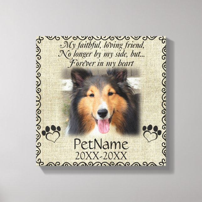 Lienzo Mi amigo Mascota Personalizado Burlap (Anverso)