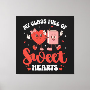 Lienzo Mi clase está llena de corazones dulces de San Val