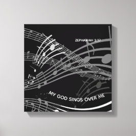 Lienzo Mi Dios canta sobre mí Zephaniah 3:17 Música negra