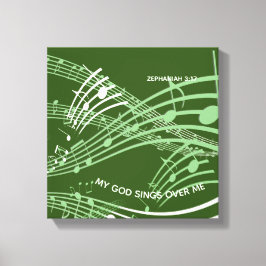 Lienzo Mi Dios Canta Sobre Mí Zephaniah 3:17 Música Verde