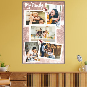 Lienzo Mi familia collage de fotos personalizado