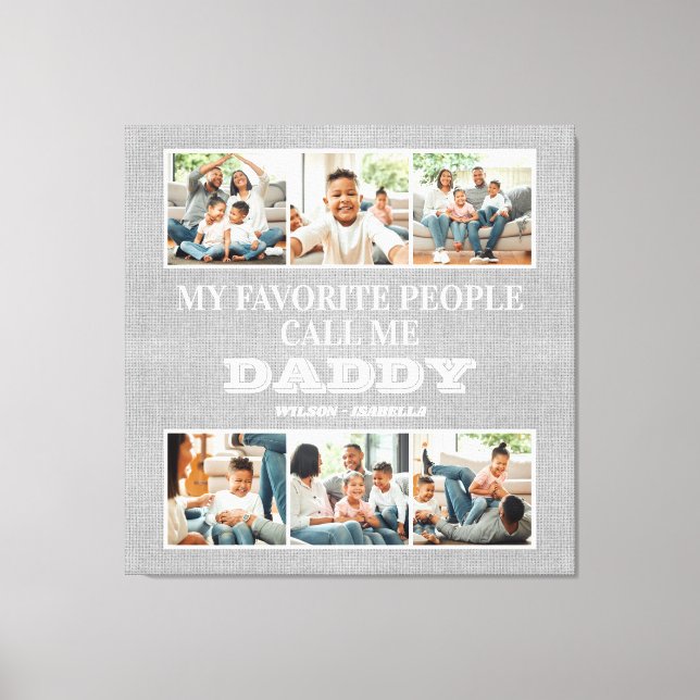 Lienzo Mi gente favorita me llama Día del Padre de papá (Anverso)