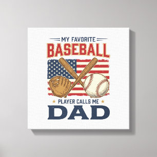 Lienzo Mi jugador de béisbol favorito me llama papá vinta