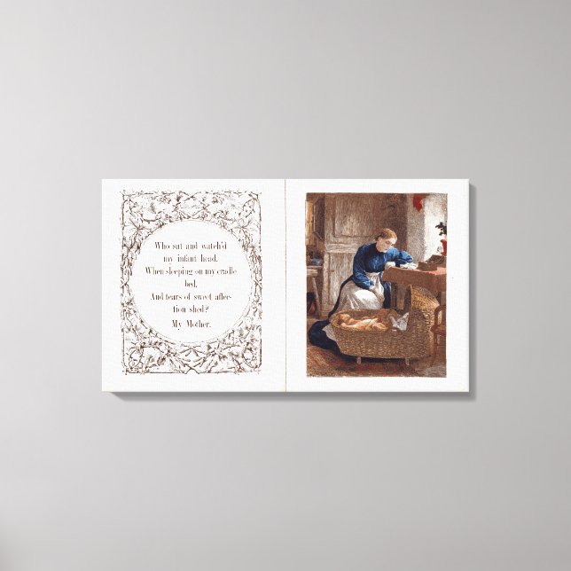 Lienzo Mi madre, un poema de Ann Taylor (Anverso)