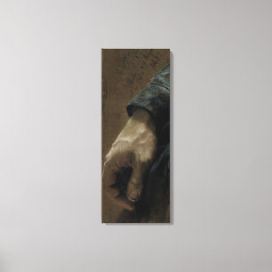 Lienzo Mi mano derecha dibujada con mi mano izquierda,