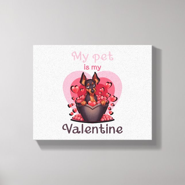 Lienzo Mi mascota es mi Valentine, no 25 camisetas clásic (Anverso)