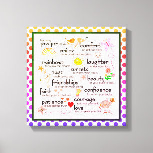 Lienzo Mi rezo para usted poema