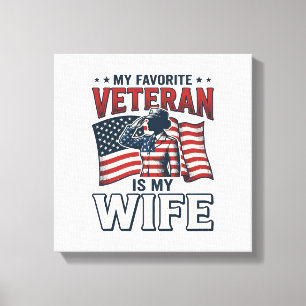 Lienzo Mi Veterano Favorito Es Mi Esposa Camiseta Patriót