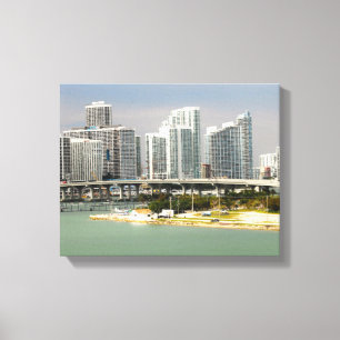 Lienzo Miami la Florida, horizonte, edificios altos,