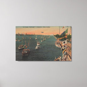 Lienzo Miami, la Florida - vista de la pesca