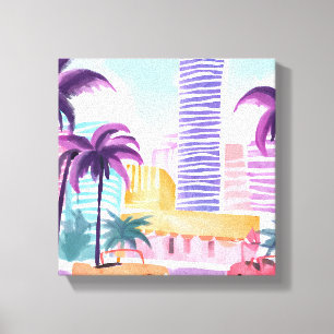 Lienzo Miami Pastels   Pintura Acuarela Desordenada