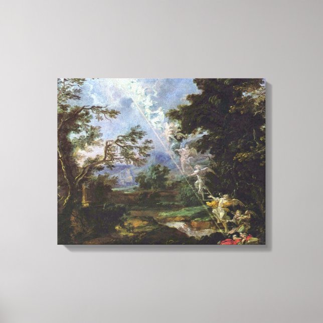 Lienzo Michael Willmann - El sueño de Jacob (Anverso)