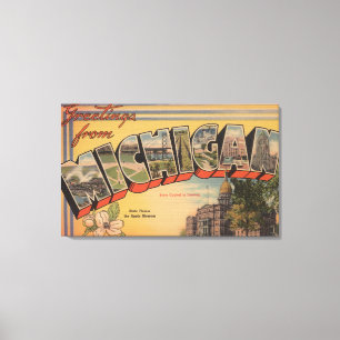 Lienzo Michigan (Capital del Estado/flor)