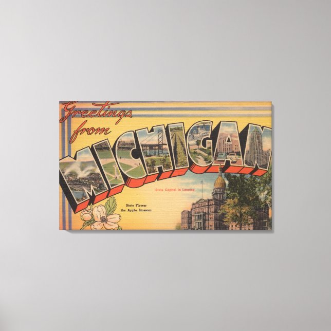 Lienzo Michigan (Capital estatal/Flor) (Anverso)