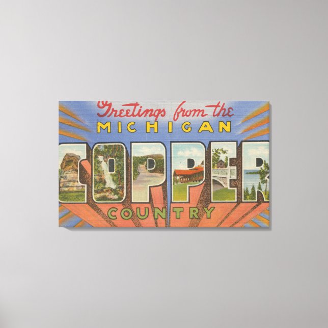 Lienzo Michigan (Condado de Cobre) - Escenas de letras gr (Anverso)