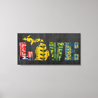 Lienzo Michigan Love Vintage License Plate Word Art