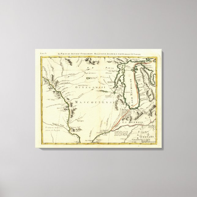 Lienzo Michigan, Wisconsin, Illinois (Anverso)