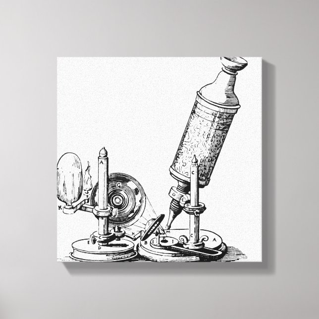 Lienzo Microscopio de Robert Hooke (Anverso)