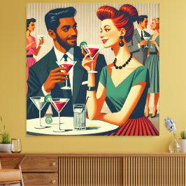 Lienzo Mid Century Cocktail Party Couples - First Date