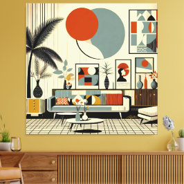 Lienzo Mid Century Interior Design Eclipse Livingroom