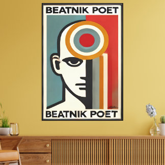 Lienzo Mid Century Modern Art Beatnik Poet