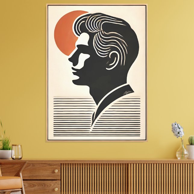 Lienzo Mid Century Modern Art He Follows The Sun (Insitu (Sala de estar))