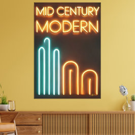 Lienzo Mid Century Modern Art Neon Sign Design