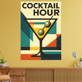 Lienzo Mid Century Modern Bauhaus Cocktail Hour Martini
