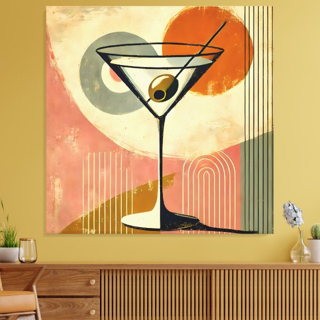 Lienzo Mid Century Modern Minimalist Art Martini (Insitu (Sala de estar))