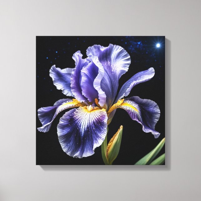 Lienzo Midnight Bloom Iris (Anverso)