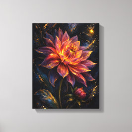 Lienzo Midnight Botanica Ember Dahlia Moody Indigo Floral