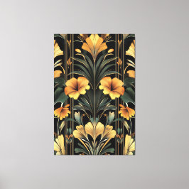 Lienzo Midnight Gold Bloom Art Deco