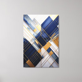 Lienzo Midnight&Marble : Art Deco Navy and Gold Geometric