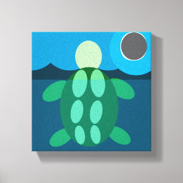 Lienzo Midnight swim turtle on canvas