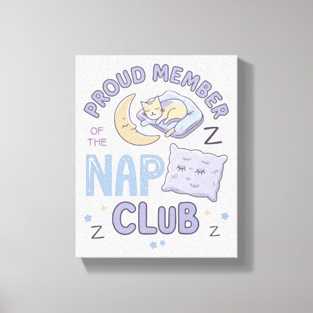 Lienzo "Miembro orgulloso del club Nap" - Acogedor y dive (Anverso)