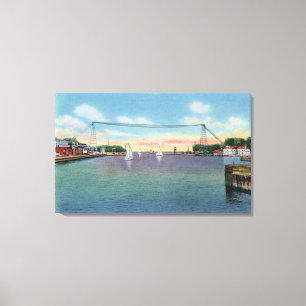 Lienzo Milicia naval del puerto de Rochester y del NY