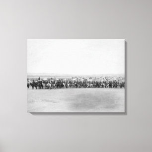 Lienzo Militares con 70 exploradores del indio de Lakota