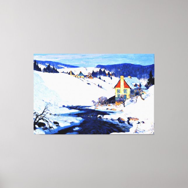 Lienzo Mill and Stream, pintura del sol matutino (Anverso)