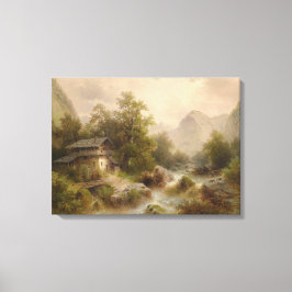 Lienzo Mill en una corriente de montaña (por Albert Riege