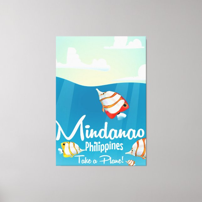 Lienzo Mindanao, afiche de viaje del personalizado de fil (Anverso)