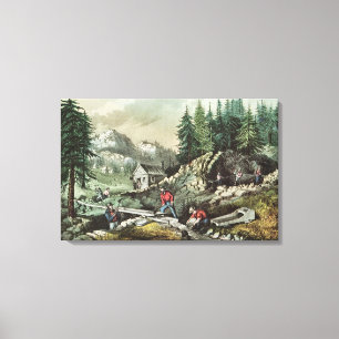 Lienzo Minería aurífera en California, 1871