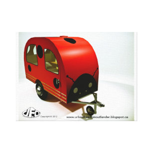 Lienzo Mini Bicicleta Camper Estilo Ladybug Imprimir