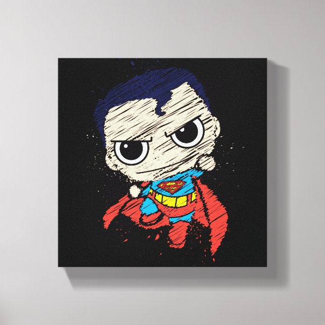 Lienzo Mini Superman Sketch - Volando (Anverso)
