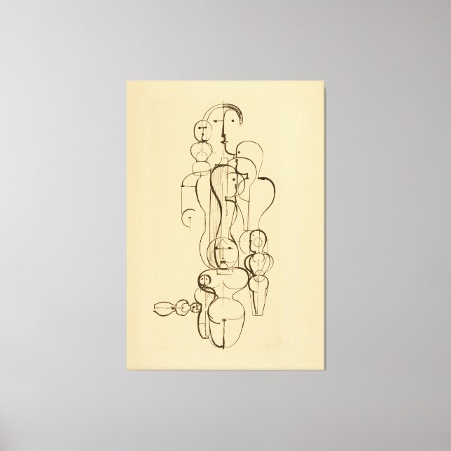 Lienzo Minimalist Abstract Figurative Line Drawing  Vinta (Anverso)