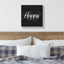 Lienzo Minimalist Elegant Gold Happy Typography - Classy 