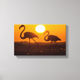Lienzo Minimalist Flamingo Silhouette Sunset 