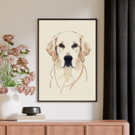 Lienzo Minimalist Golden Retriever Line Art