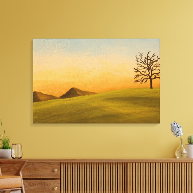 Lienzo Minimalist Landscape with Bare Tree (Insitu (Sala de estar))