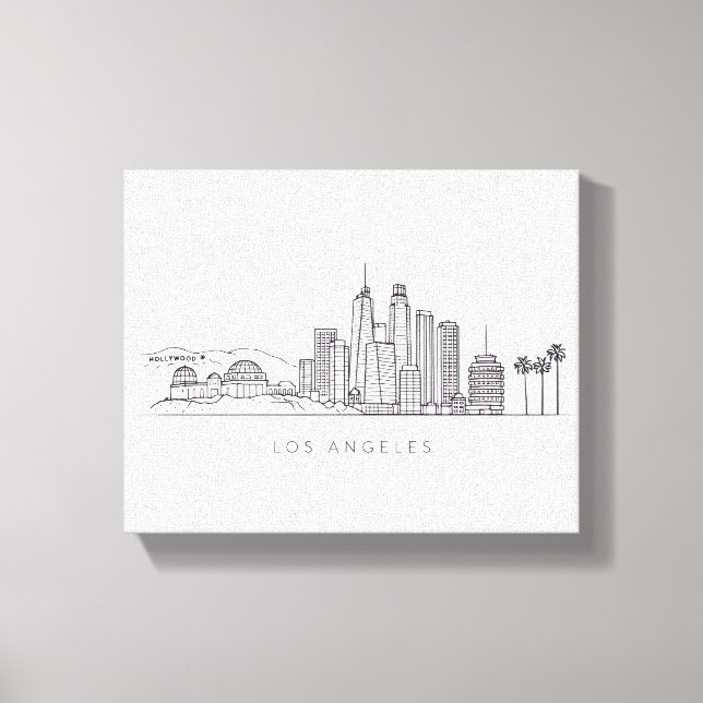 Lienzo Minimalist Los Angeles Skyline Illustration (Anverso)